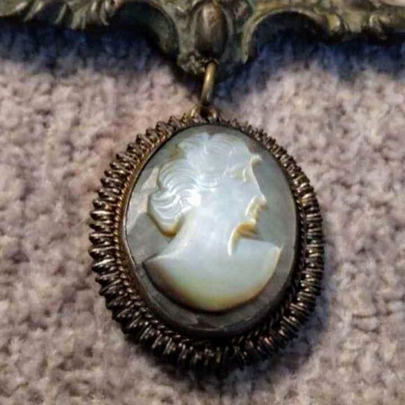 Custom Made Antique Cameo Necklace - Picture 1 of 9